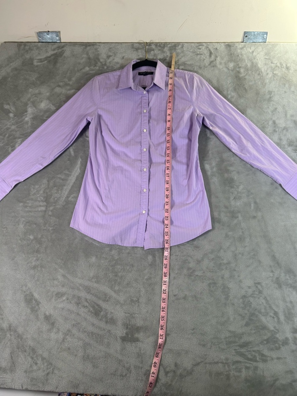 Banana Republic Lavender Pinstripe Dress Shirt - Picture 7 of 8